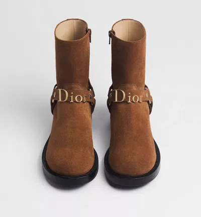 Dior Bolt Ankle Boot In Brown