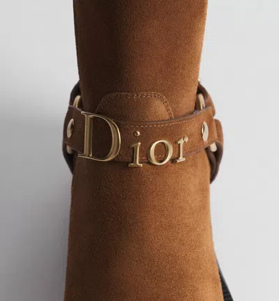 Dior Bolt Ankle Boot In Brown
