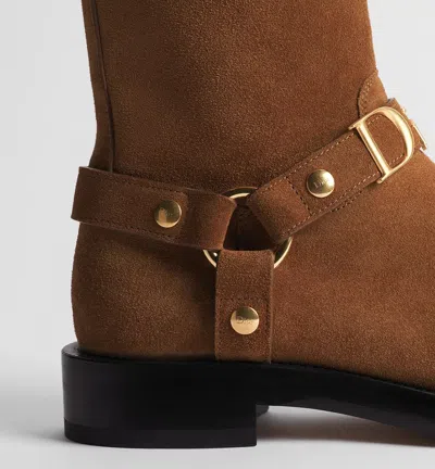Dior Bolt Ankle Boot In Brown