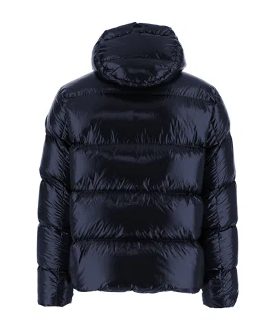 Herno Navy Quilted Down Jacket With Adjustable Hood And Elasticated Hems In Blue