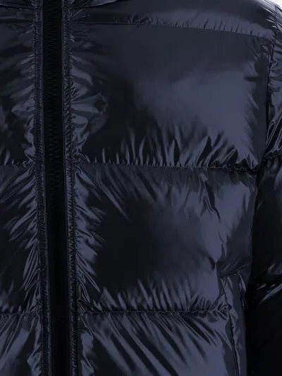 Herno Navy Quilted Down Jacket With Adjustable Hood And Elasticated Hems In Blue