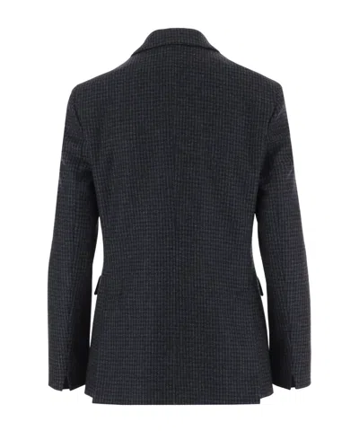 Lardini Houndstooth-pattern Single-breasted Blazer In Black
