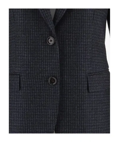Lardini Houndstooth-pattern Single-breasted Blazer In Black