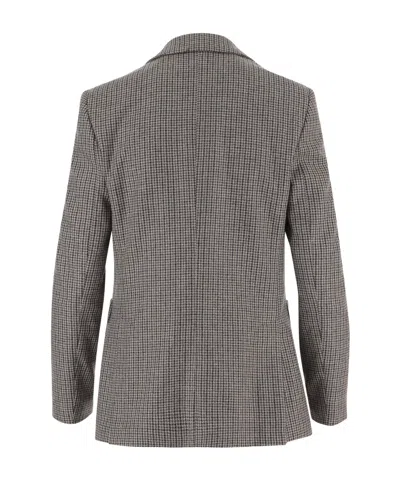Lardini Houndstooth Tailored Notched Lapel Jacket In Gray