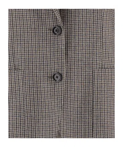 Lardini Houndstooth Tailored Notched Lapel Jacket In Gray