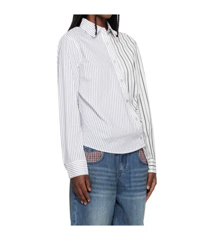 Andersson Bell Noa Striped Twist-tuck Shirt In White