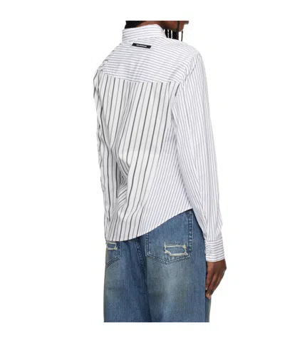 Andersson Bell Noa Striped Twist-tuck Shirt In White