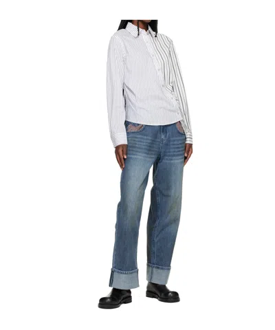 Andersson Bell Noa Striped Twist-tuck Shirt In White