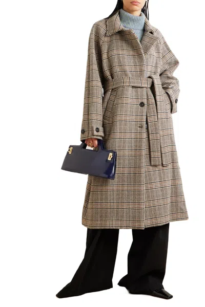 Kassl Distressed Checked Belted Jacket In Transparent