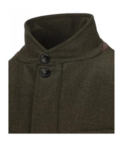 Herno Long-sleeve Button-front Casual Jacket In Green