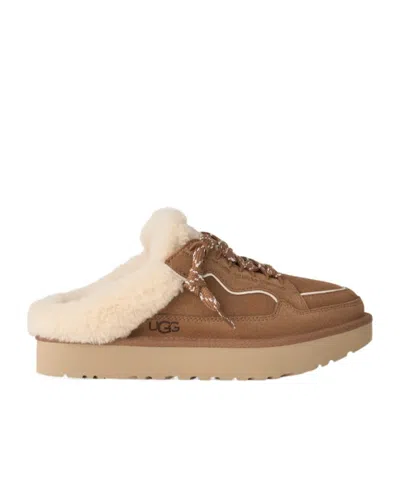 Ugg Suede Lowmel Mules In Brown