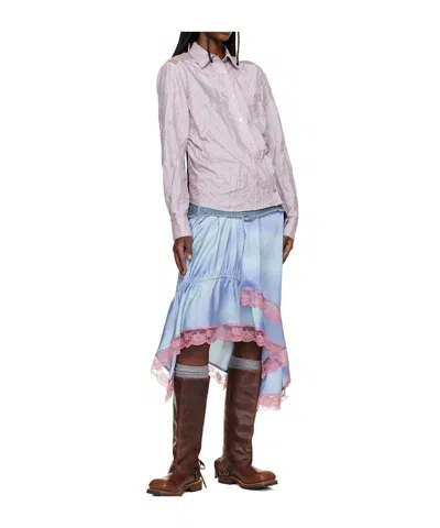 Andersson Bell Pleated And Twisted Shirt In Pattern