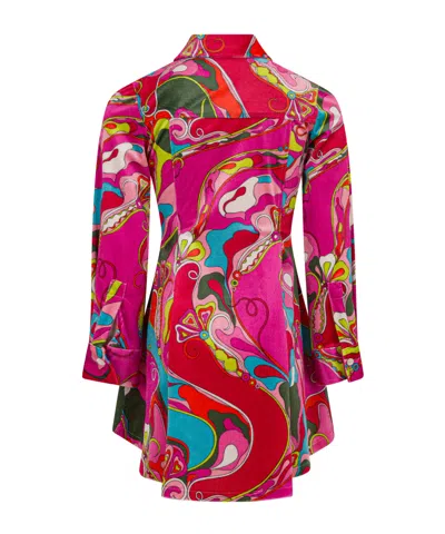 Pucci Emilio  Junior Printed Dress In Silver