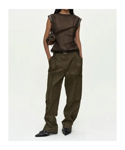 Andersson Bell Patchwork Design Work Pants In Gray