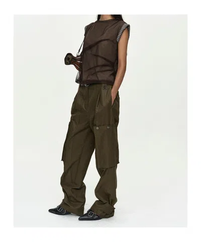 Andersson Bell Patchwork Design Work Pants In Gray