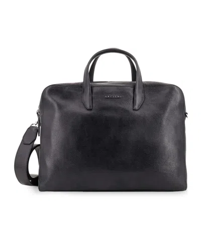 Orciani Zipper Briefcase In Black