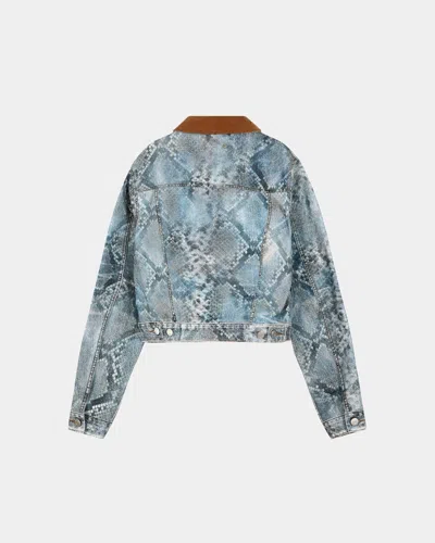 Andersson Bell Python Gradient Print Denim Jacket In Blue