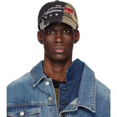 Andersson Bell Camouflage Patchwork Baseball Cap In Green