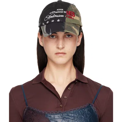 Andersson Bell Camouflage Patchwork Baseball Cap In Green
