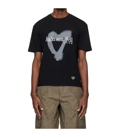 Andersson Bell Heart-patterned T-shirt In Black