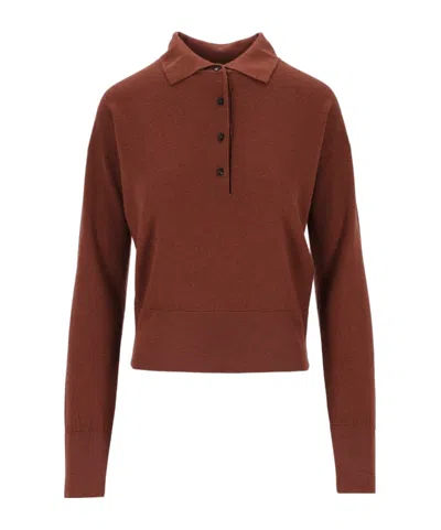Barena Venezia Long-sleeved Knitted Pullover In Brown