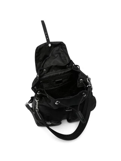 Prada Re-nylon Logo-plaque Backpack In Black