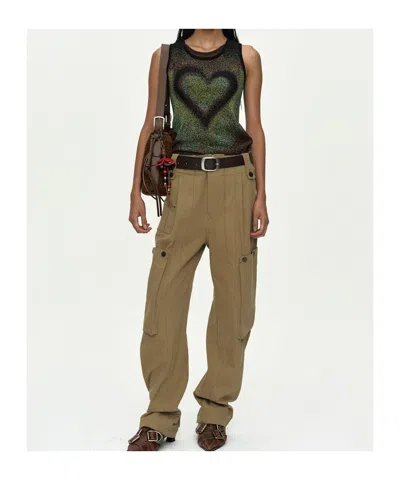 Andersson Bell Patchwork Cargo Pants In Beige