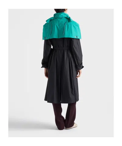 Prada Technical Fabric Capelet In Blue