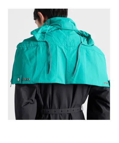 Prada Technical Fabric Capelet In Blue