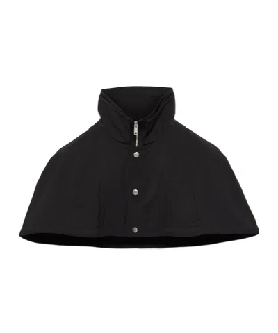 Prada Technical Fabric Capelet In Black