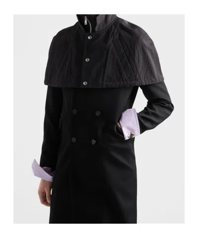 Prada Technical Fabric Capelet In Black