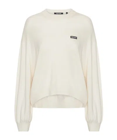 Rotate Birger Christensen Merino Wool-cashmere Oversized Pullover Sweater In White