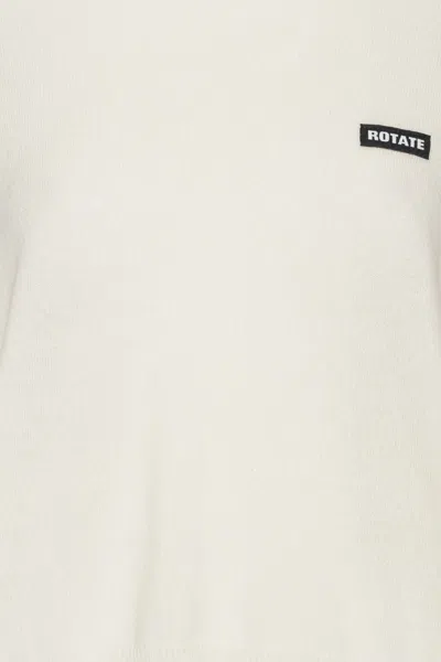 Rotate Birger Christensen Merino Wool-cashmere Oversized Pullover Sweater In White