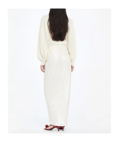 Rotate Birger Christensen Merino Wool-cashmere Oversized Pullover Sweater In White