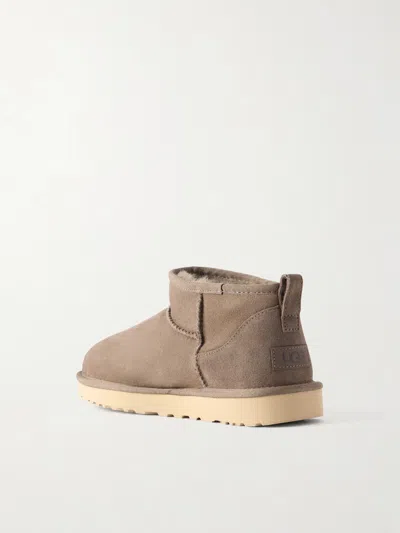Ugg Ankle Boots Pull Tab Round Toe Suede In Brown