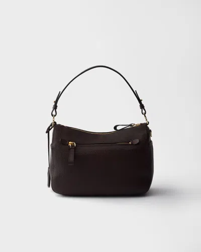 Prada Medium Leather Shoulder Bag In Brown
