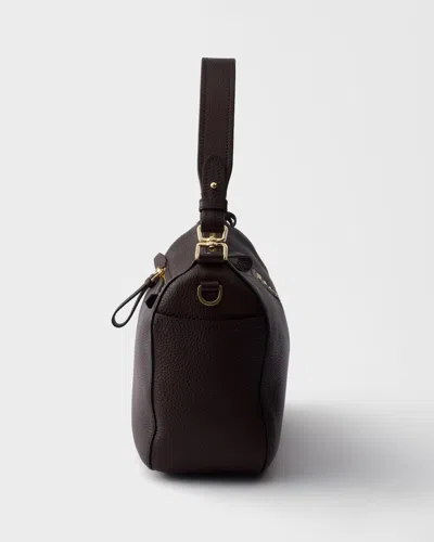 Prada Medium Leather Shoulder Bag In Brown