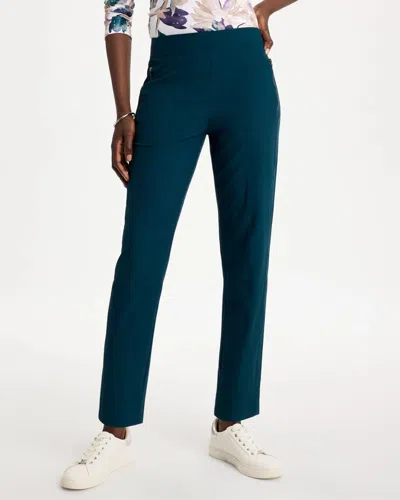 Chico's Ripstop Pull-on Tapered Ankle Pants In Teal Shadow In Teal Shadow