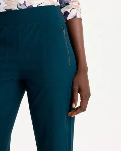 Chico's Ripstop Pull-on Tapered Ankle Pants In Teal Shadow In Teal Shadow