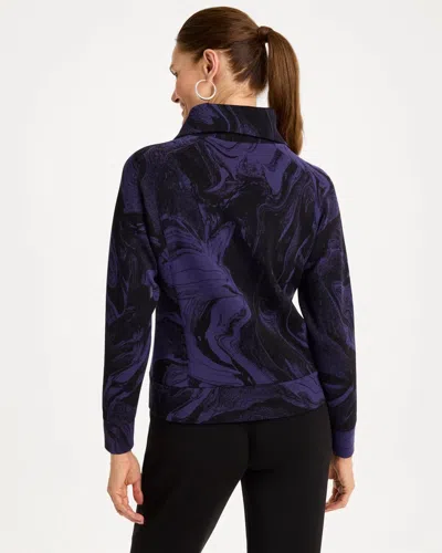 Chico's Half-zip Pullover Top In Purple In Midnight Violet