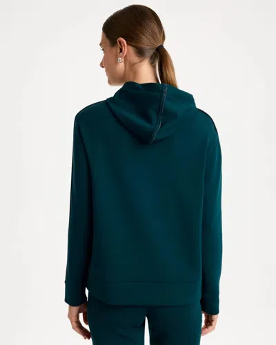 Chico's Soft Hooded Pullover In Teal Shadow In Teal Shadow