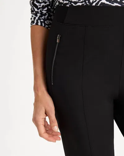Chico's Ripstop Pull-on Tapered Ankle Pants In Black In Black