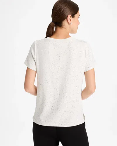 Chico's Soft Textured Tee In White In Ecru