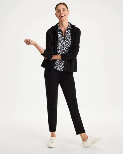 Chico's Soft Adjustable Hooded Jacket In Black In Black