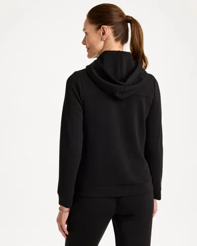 Chico's Soft Adjustable Hooded Jacket In Black In Black