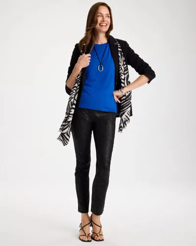 Chico's Elbow Sleeve Tee In Planetary Blue In Planetary Blue