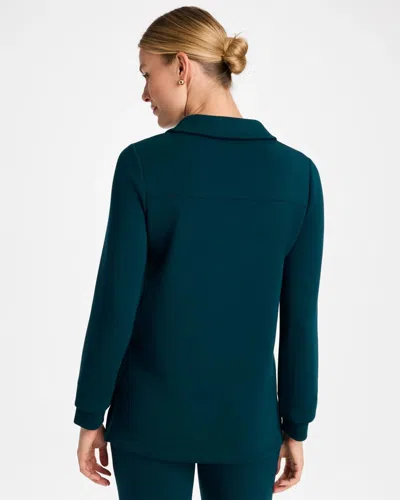 Chico's Collared Tunic In Teal Shadow In Teal Shadow