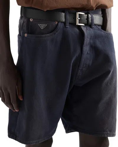 Prada Bermudas Aus Denim In Blau
