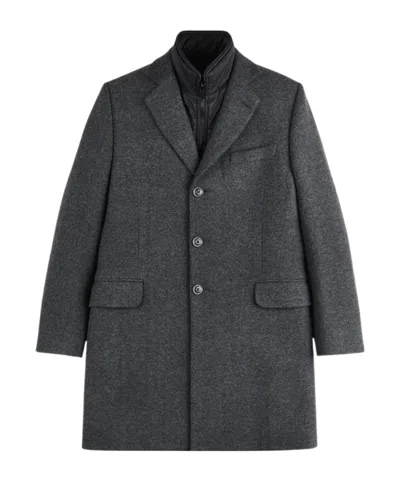 Fay Tailored Three-button Coat With Herringbone Pattern And Padded Insert In Animal Print