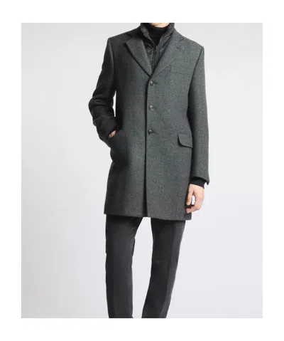Fay Tailored Three-button Coat With Herringbone Pattern And Padded Insert In Animal Print